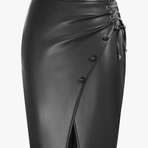 Black Faux Leather Skirt